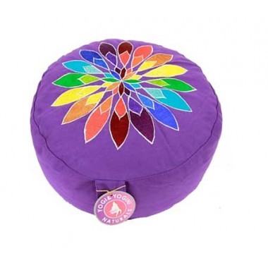 Cuscino meditazione tondo multicolore viola
