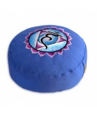 Cuscino meditazione tondo 5° chakra bluette