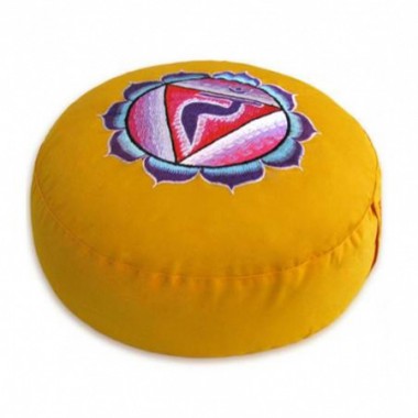 Cuscino meditazione tondo 3° chakra giallo