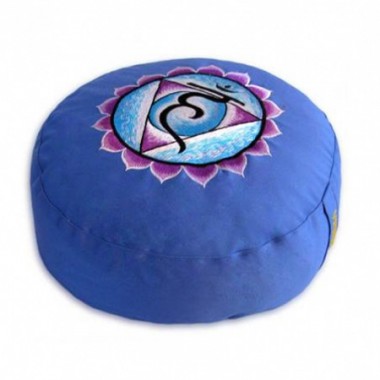 Cuscino meditazione tondo 5° chakra bluette Cuscino meditazione tondo 5° chakra bluette